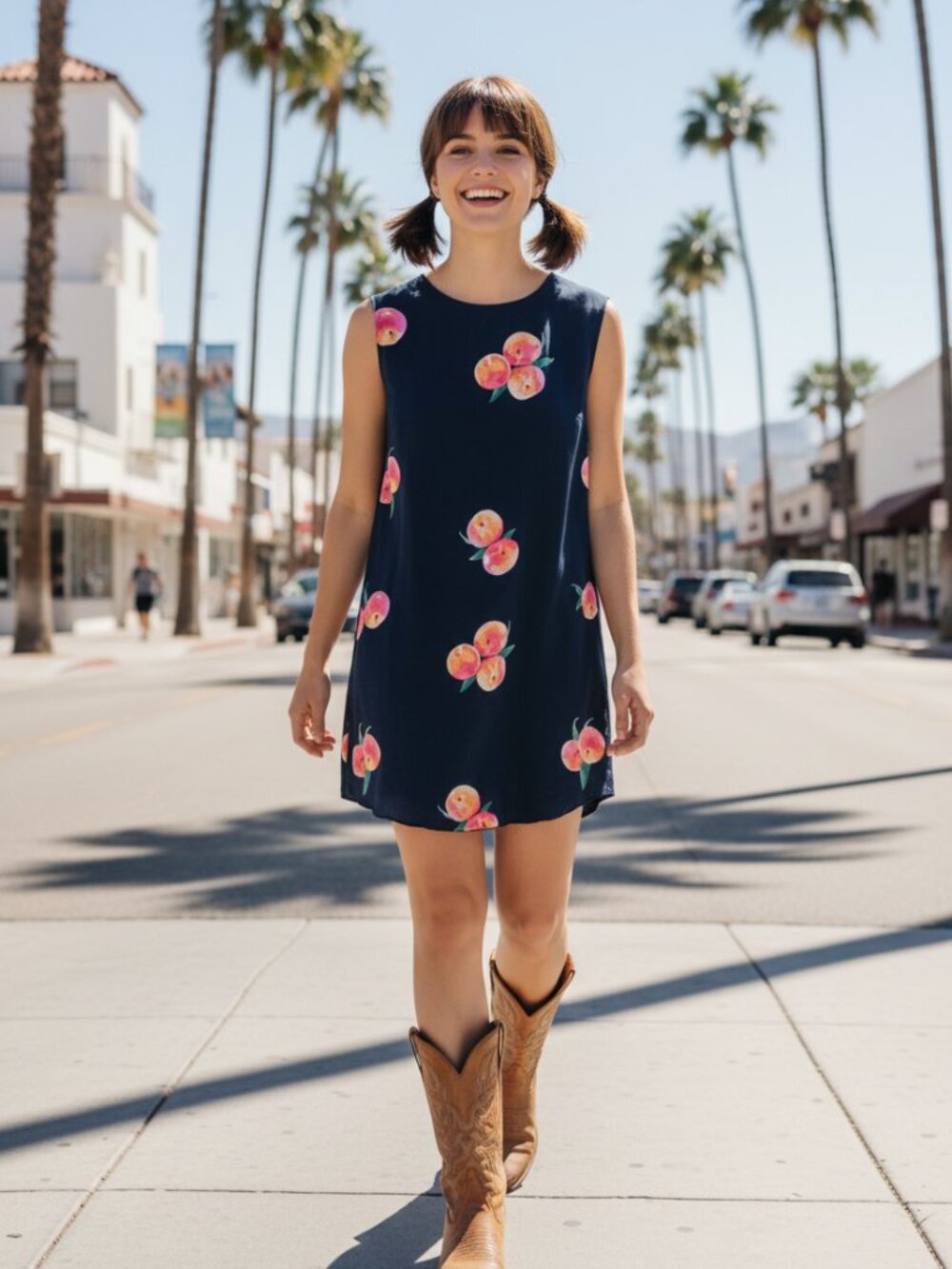 Alternative Black Peach Print Silk Cotton Sheath Dress Size Small